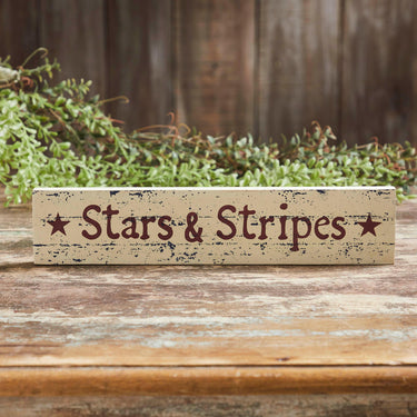 Stars & Stripes Wooden Sign 2.75x13 - The Fox Decor